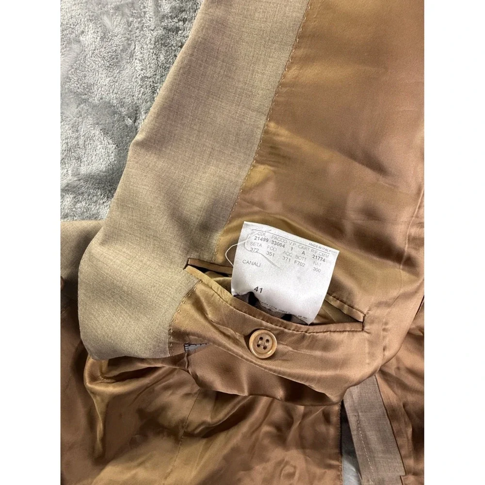 Canali 13290/37 Suit Size 48 Brown Flat Front Full Set Italy Designer